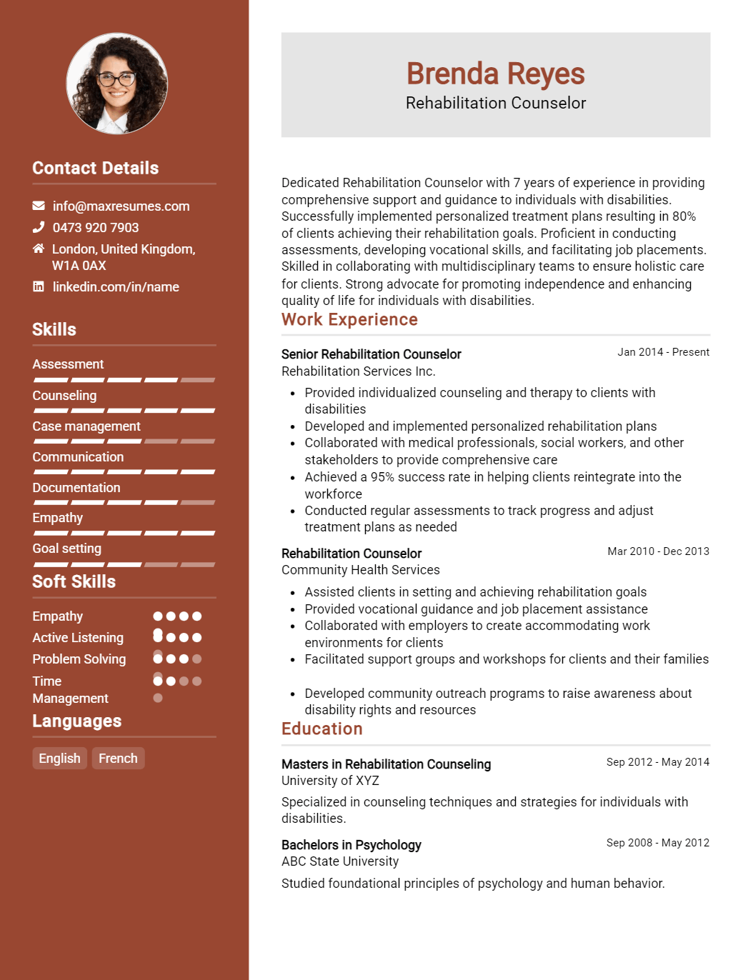 rehabilitation-counselor-resume-sample
