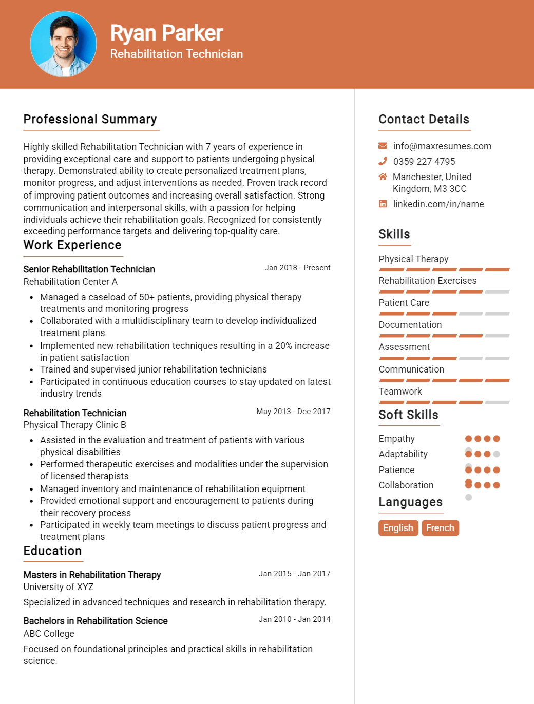 rehabilitation-technician-resume-sample