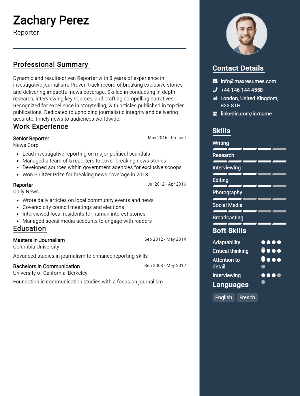 reporter-resume-sample