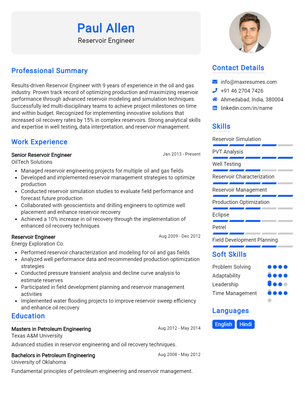 reservoir-engineer-resume-sample
