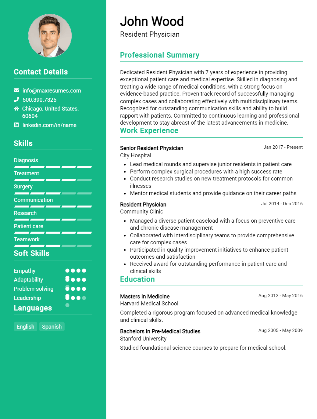 resident-physician-resume-sample