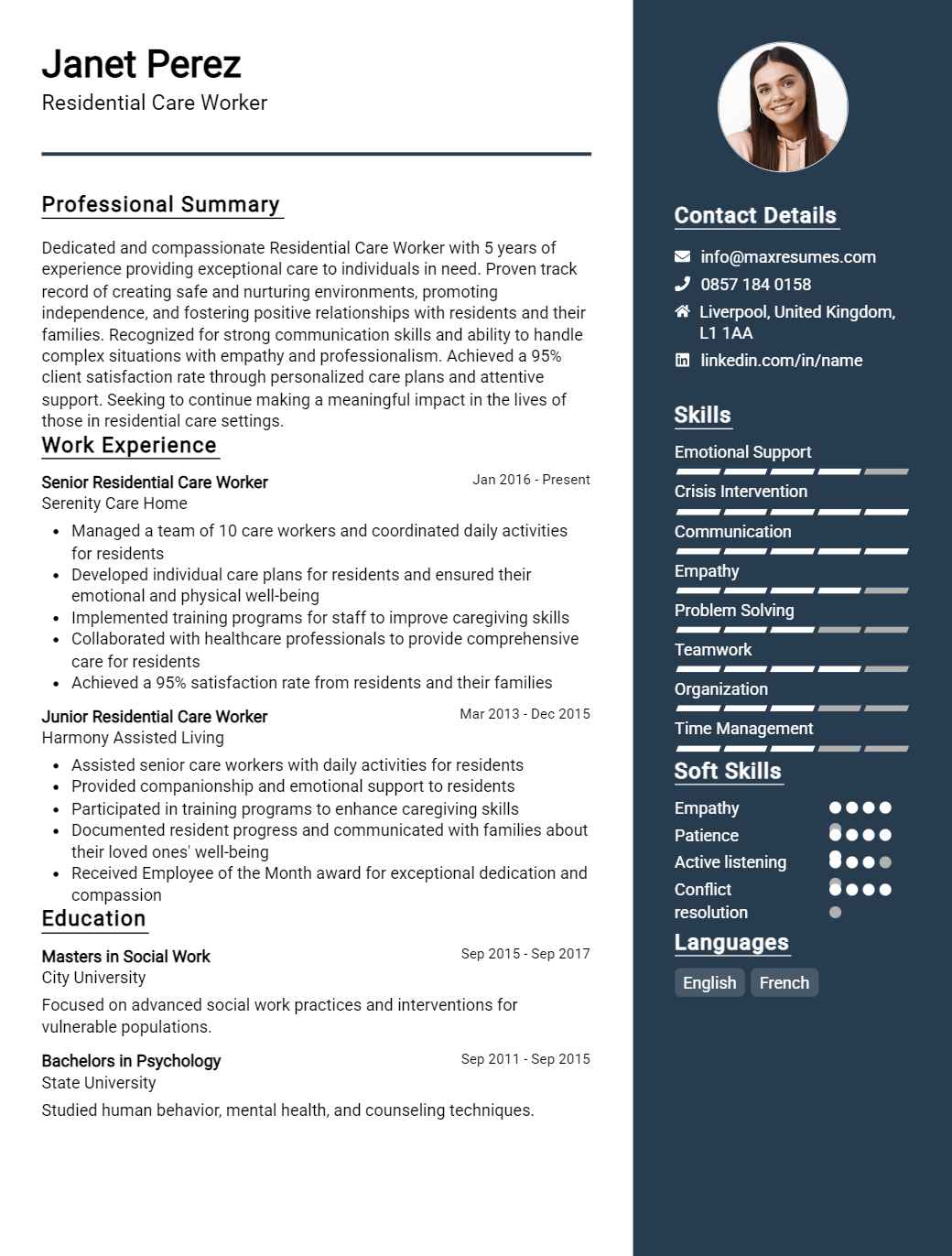 residential-care-worker-resume-sample