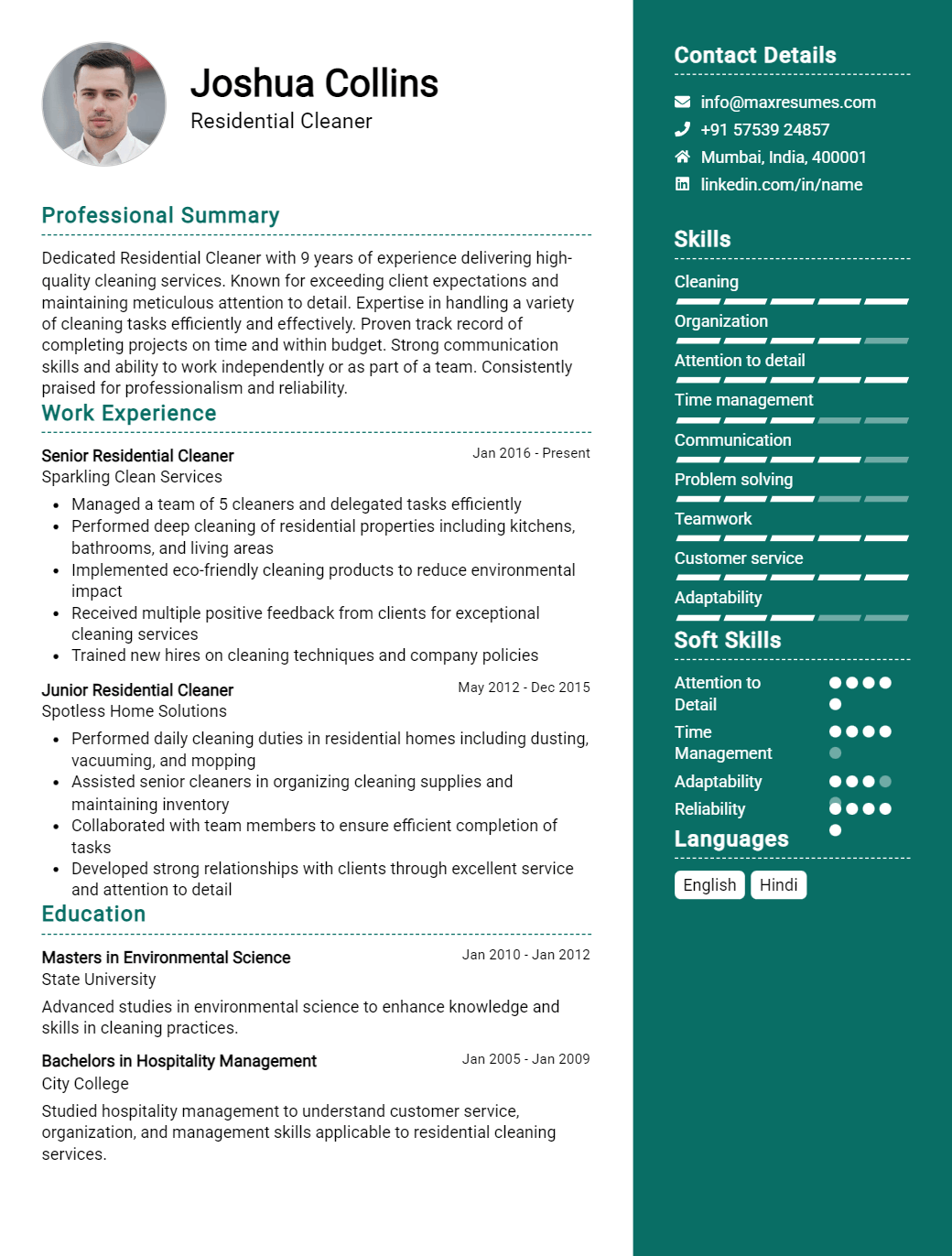 residential-cleaner-resume-sample