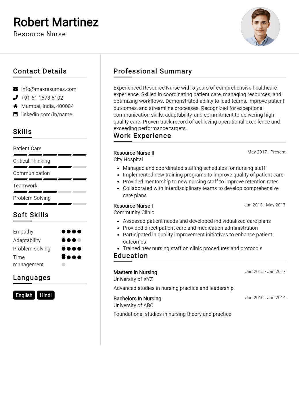 resource-nurse-resume-sample