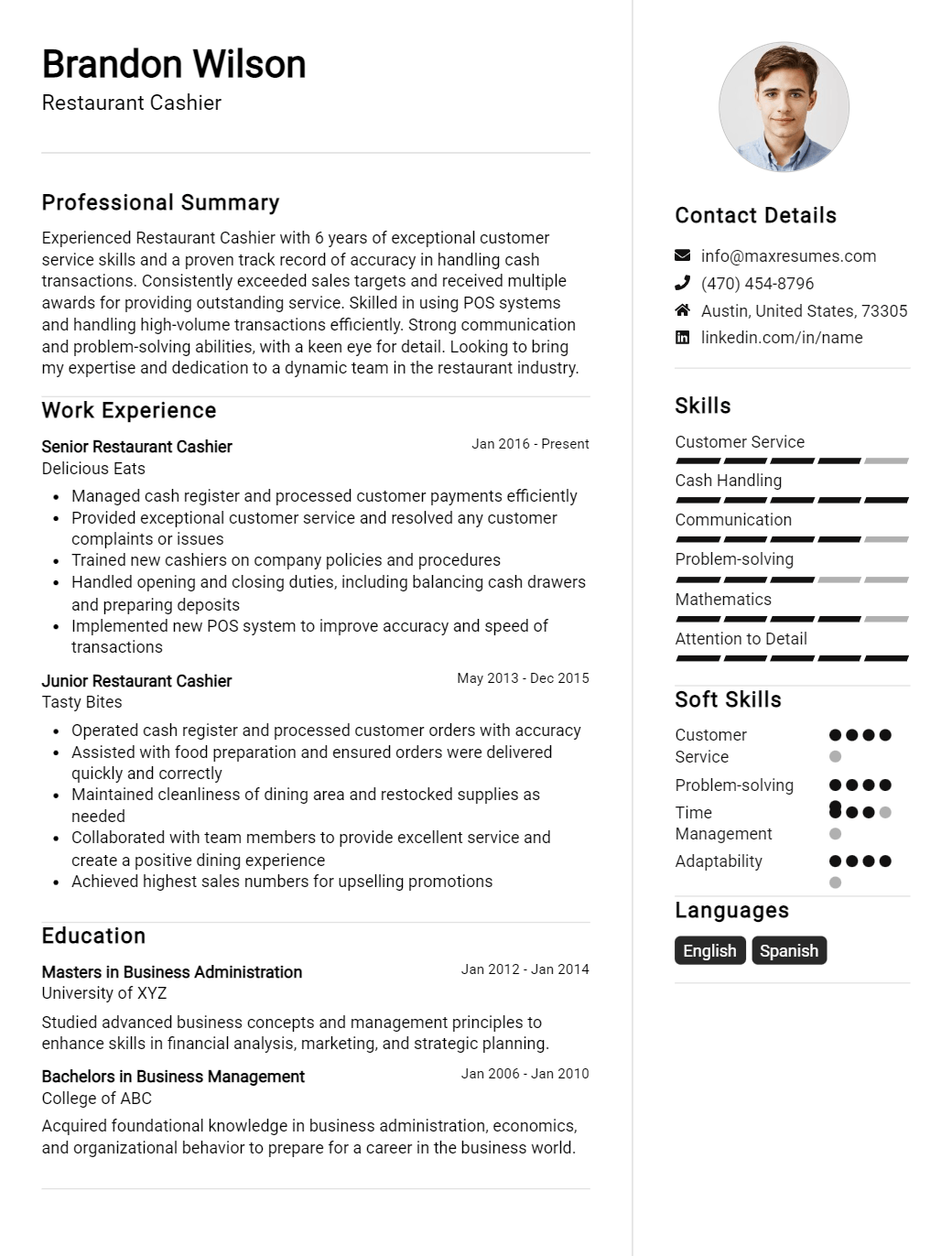 restaurant-cashier-resume-sample