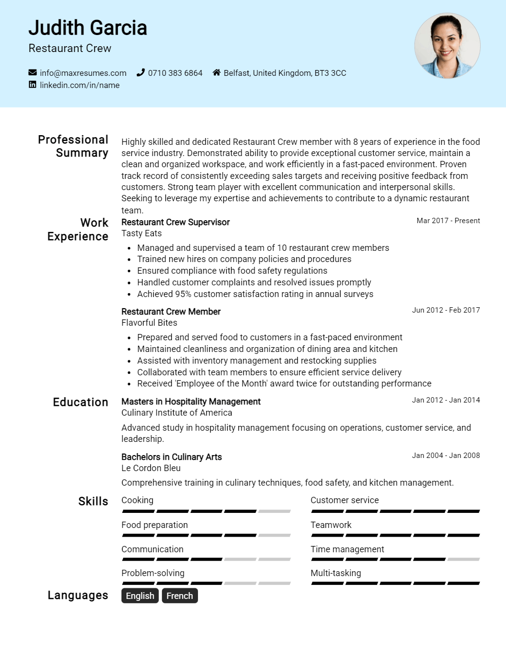 restaurant-crew-resume-sample