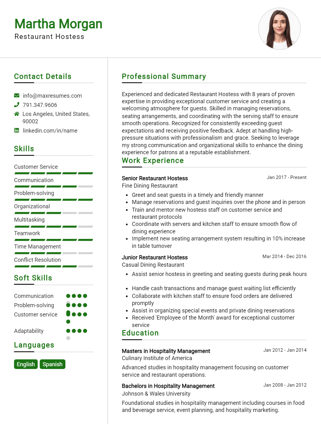 restaurant-hostess-resume-sample