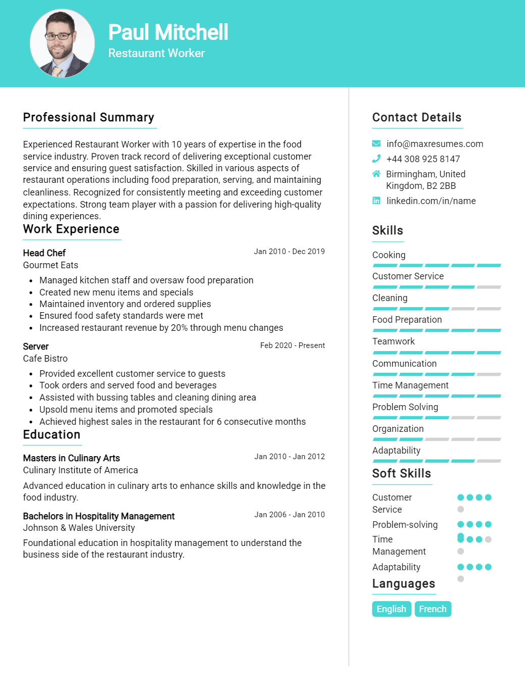 restaurant-worker-resume-sample