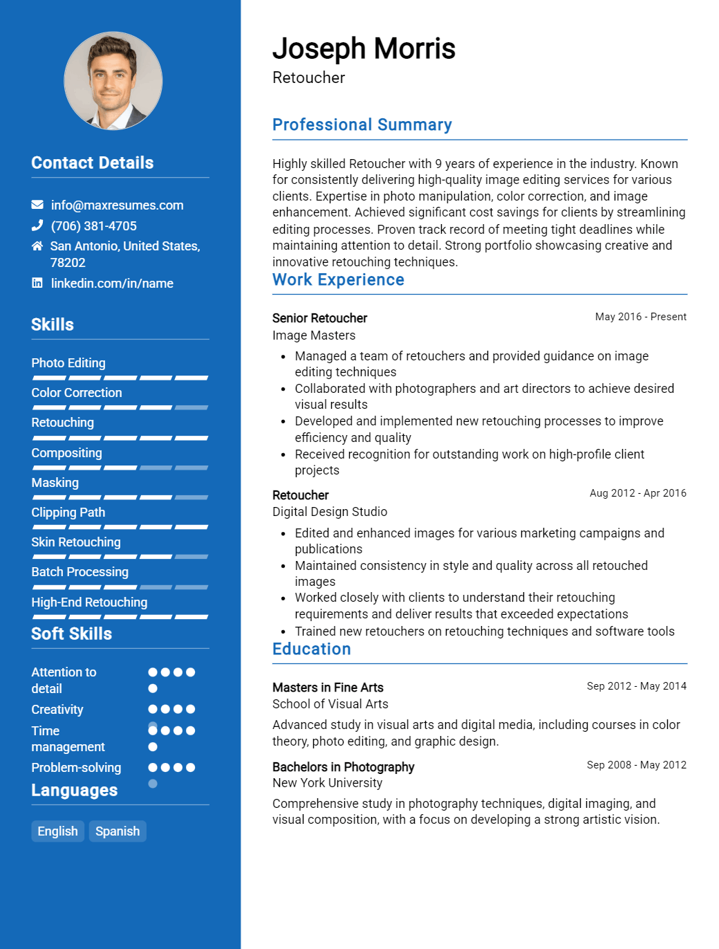 retoucher-resume-sample