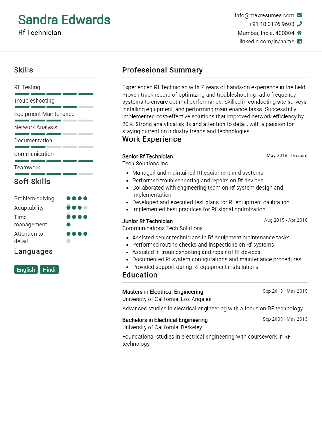 rf-technician-resume-sample