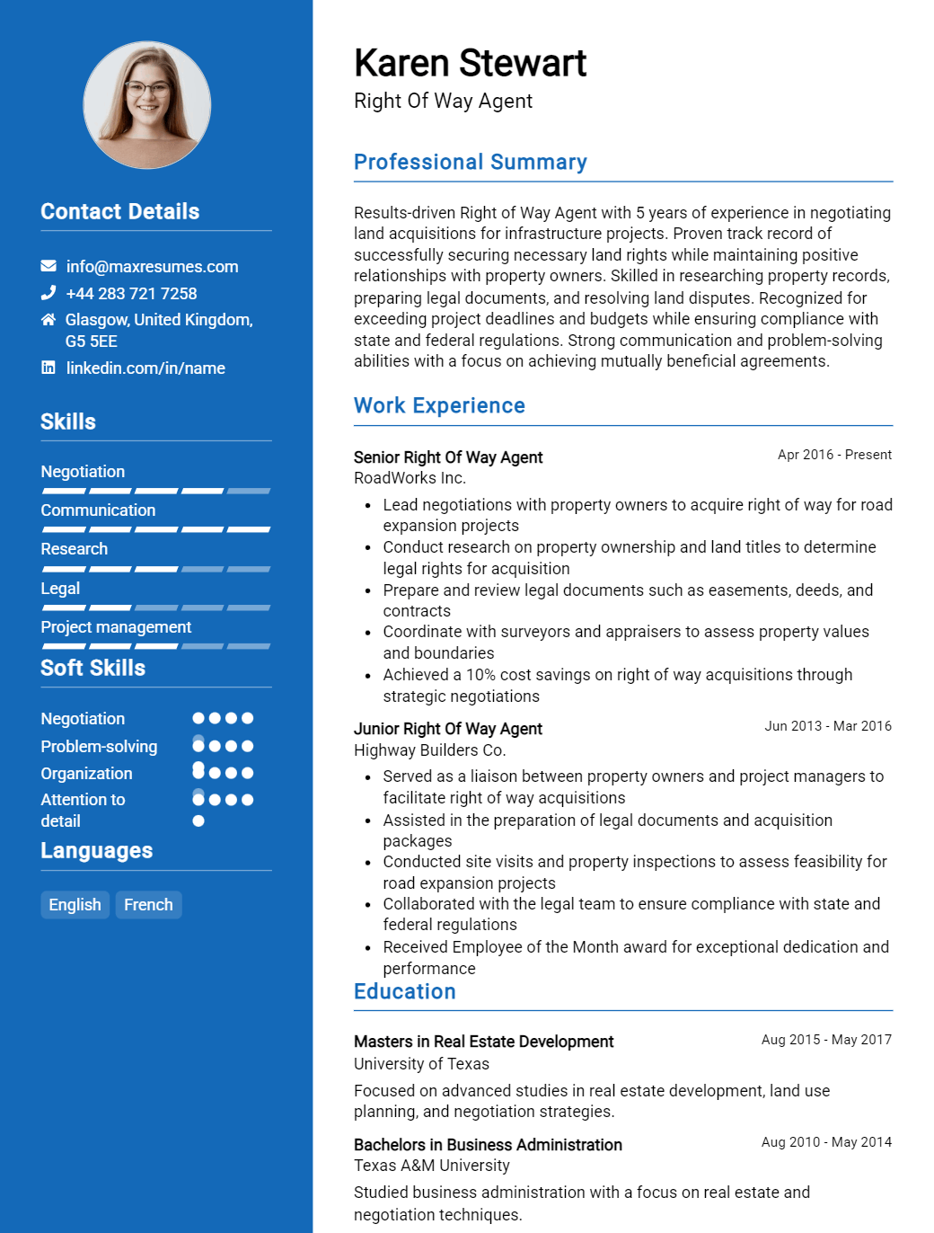 right-of-way-agent-resume-sample