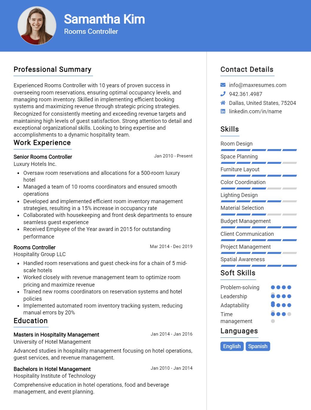 rooms-controller-resume-sample