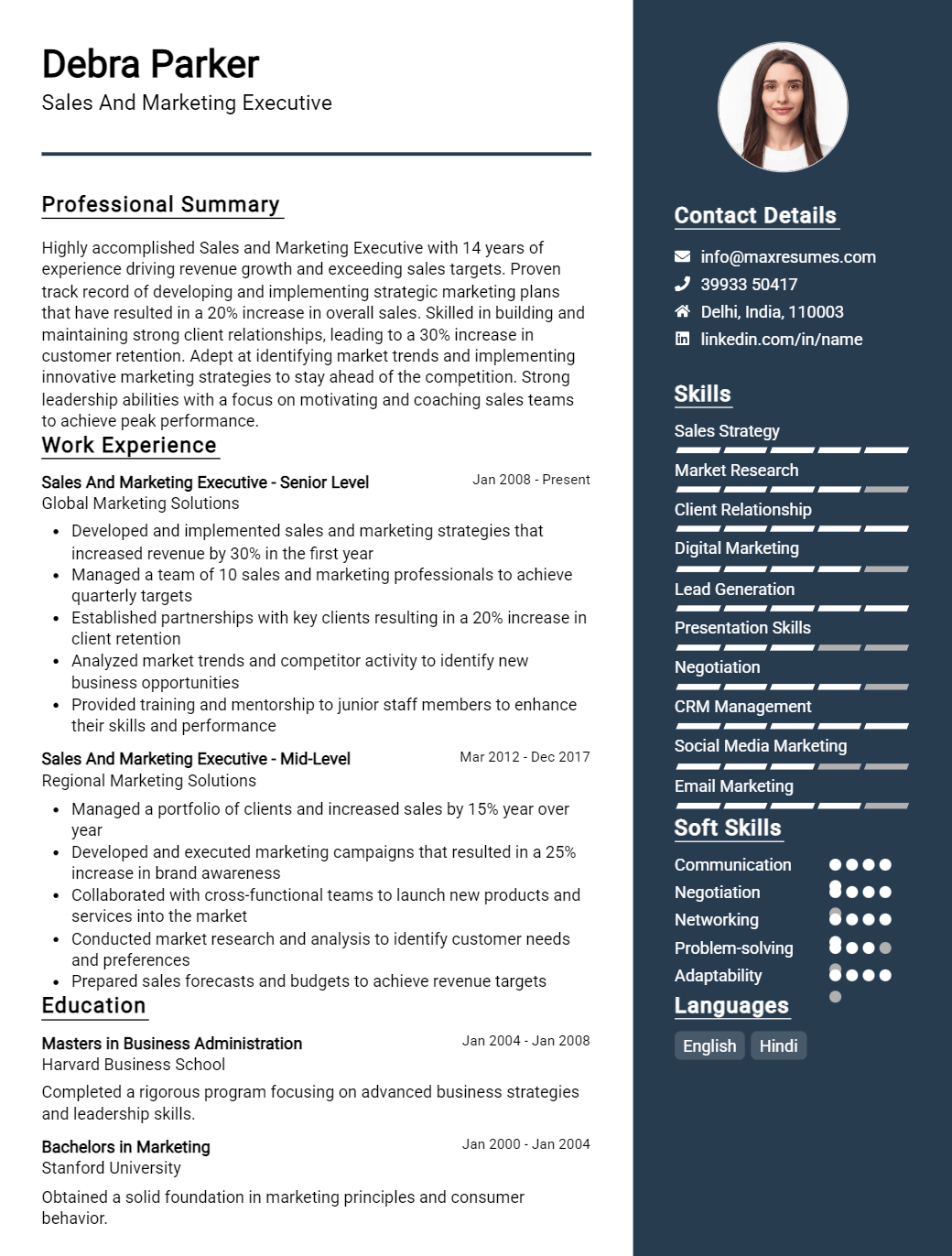 sales-and-marketing-executive-resume-sample