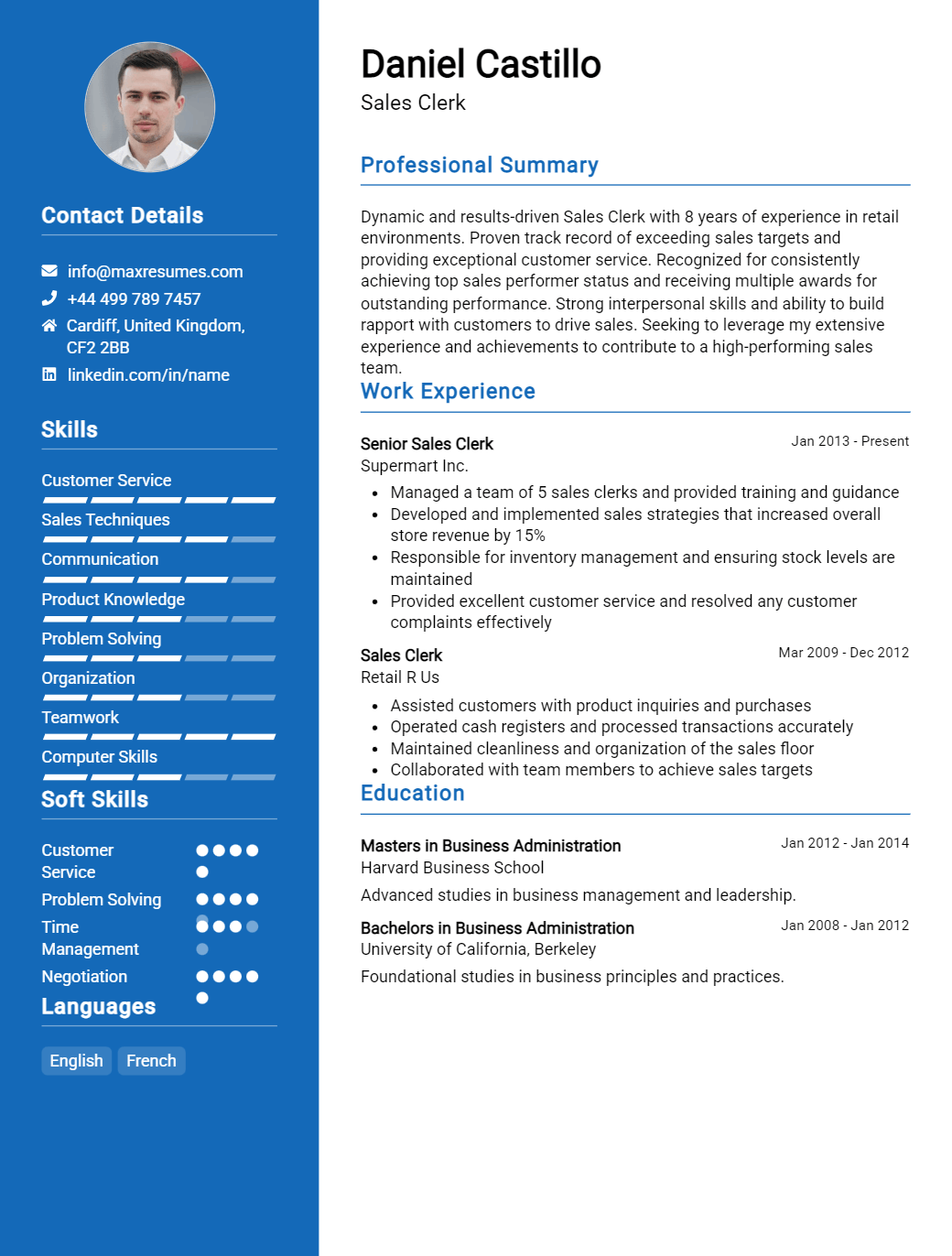 sales-clerk-resume-sample