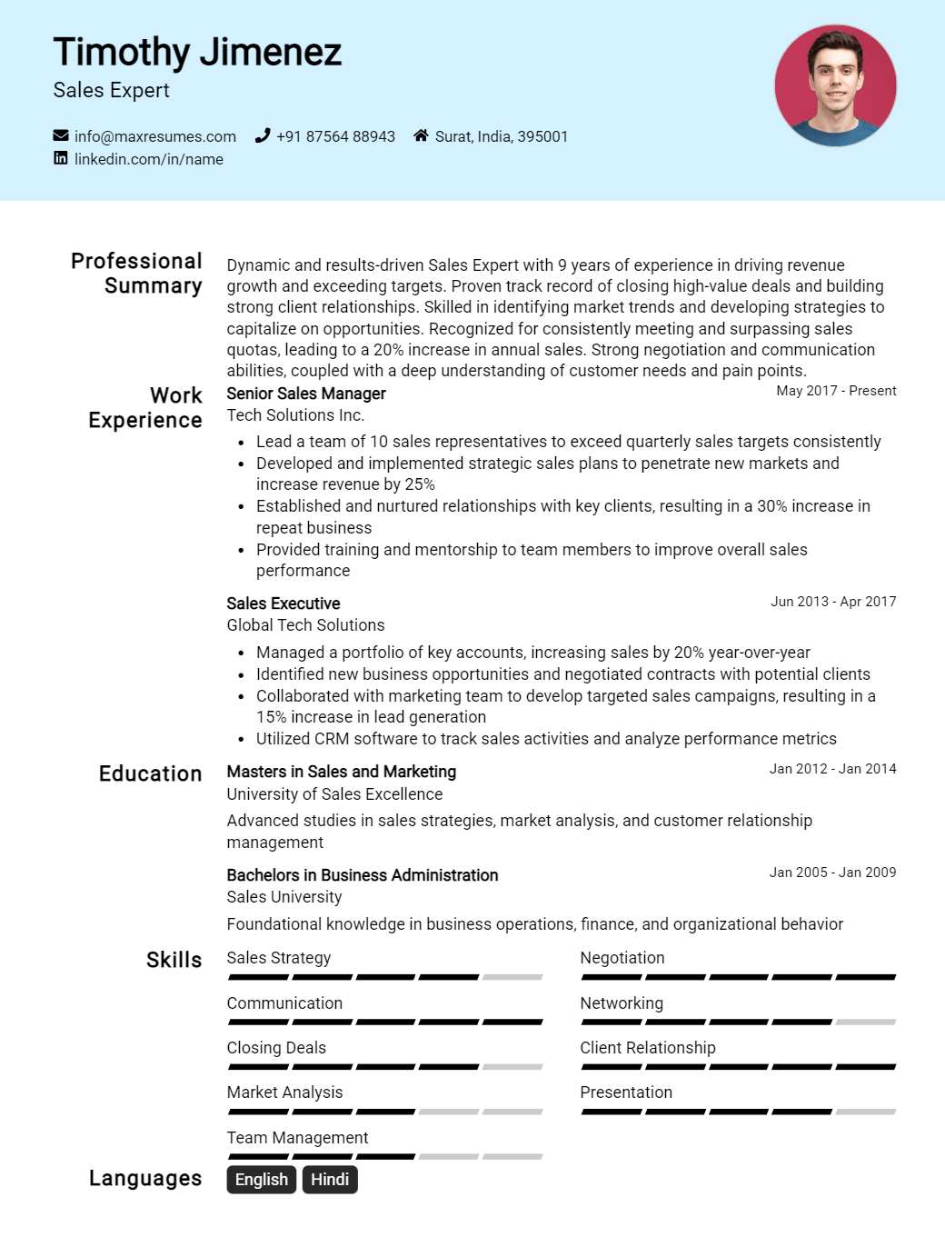 sales-expert-resume-sample