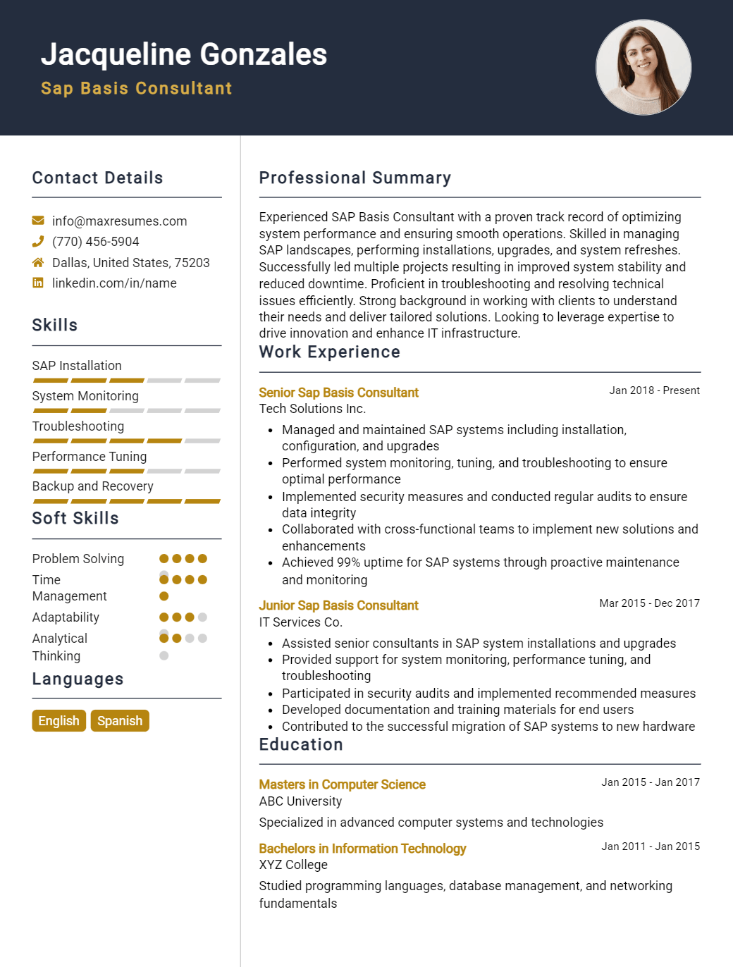 sap-basis-consultant-resume-sample
