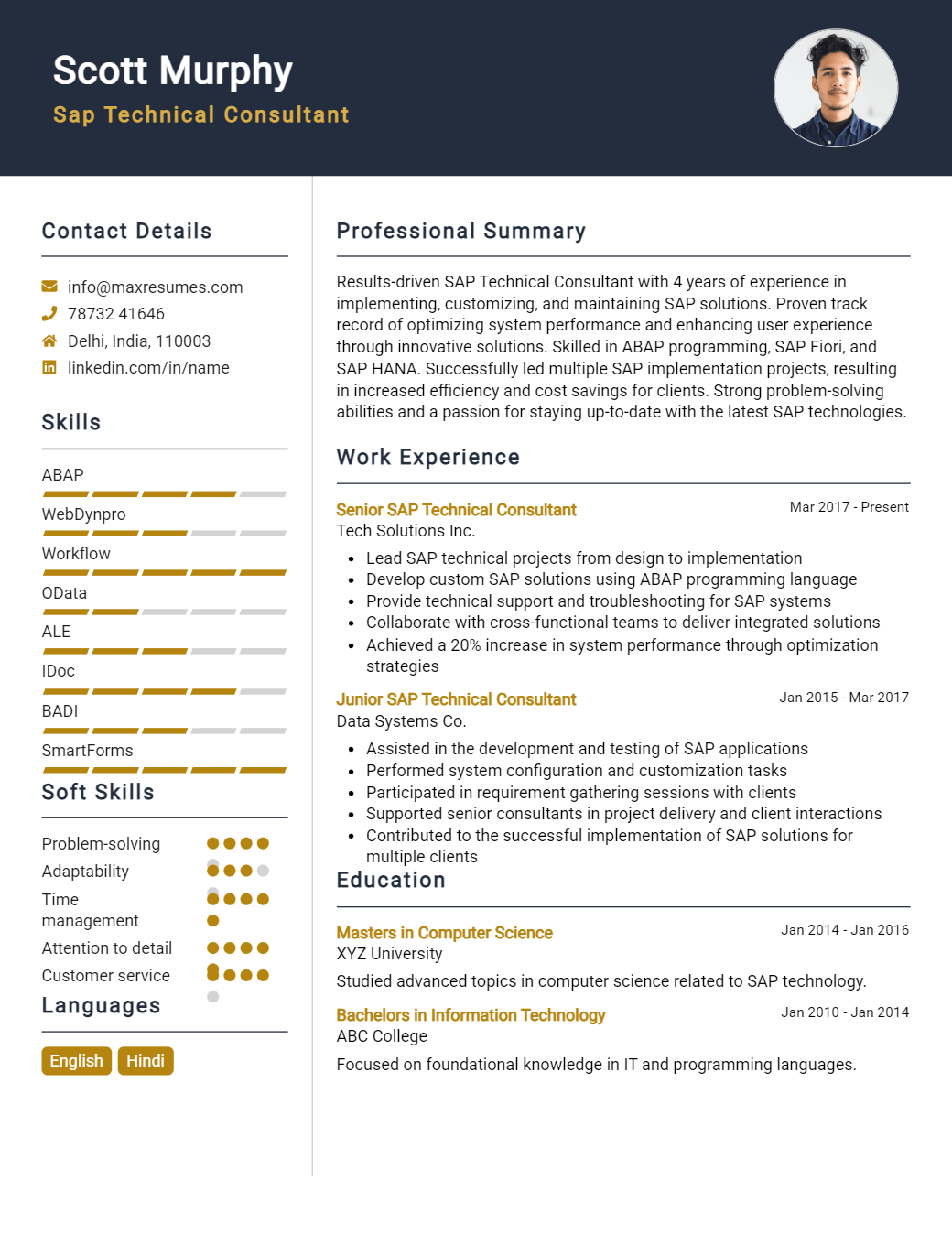 sap-technical-consultant-resume-sample