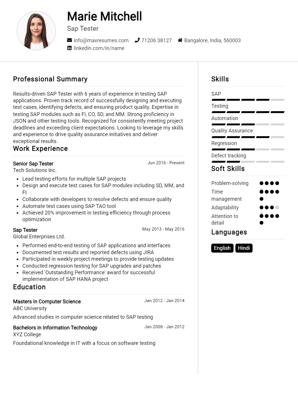 sap-tester-resume-sample