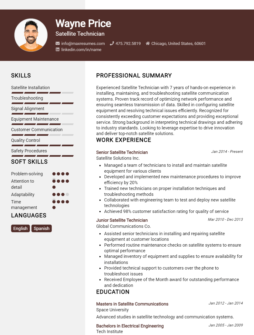 satellite-technician-resume-sample