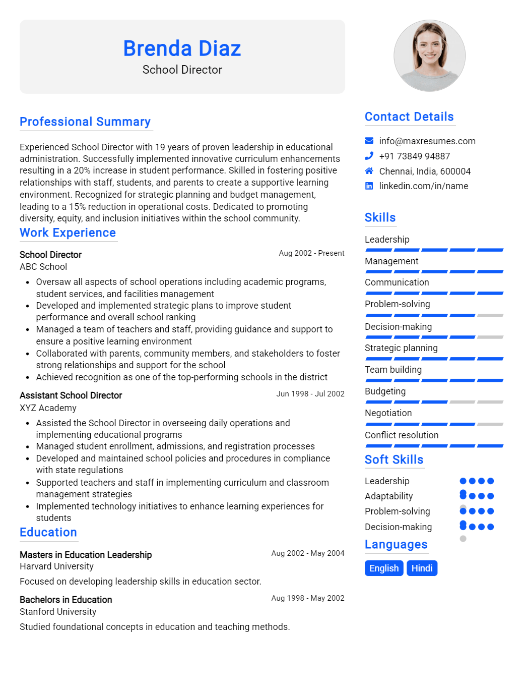 school-director-resume-sample