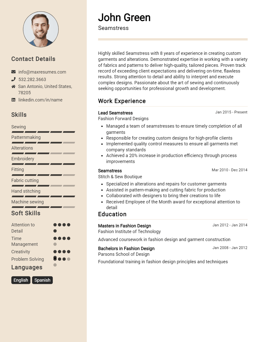 seamstress-resume-sample