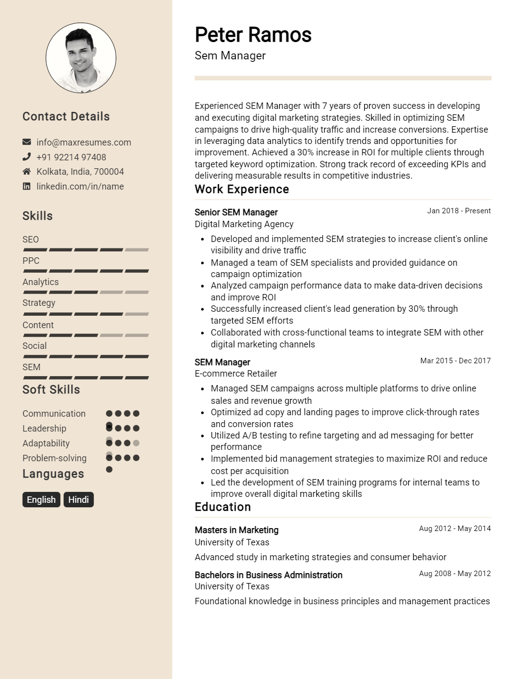 sem-manager-resume-sample