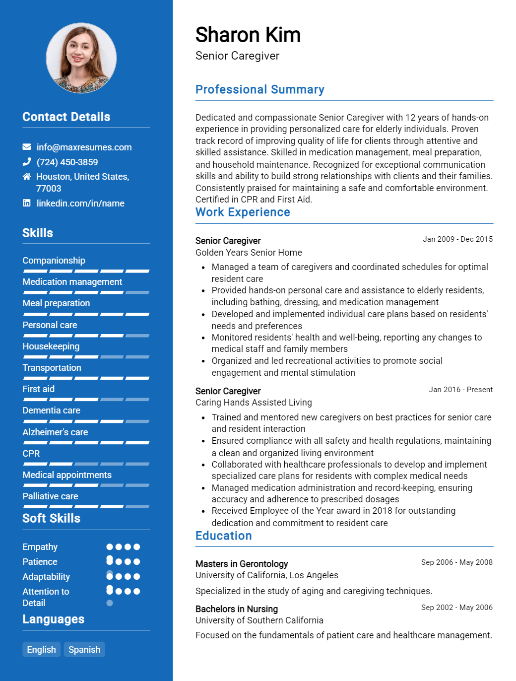 senior-caregiver-resume-sample
