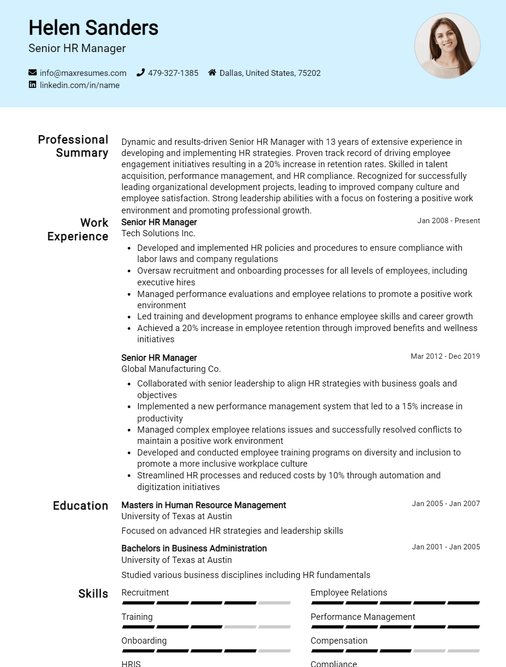 senior-hr-manager-resume-sample