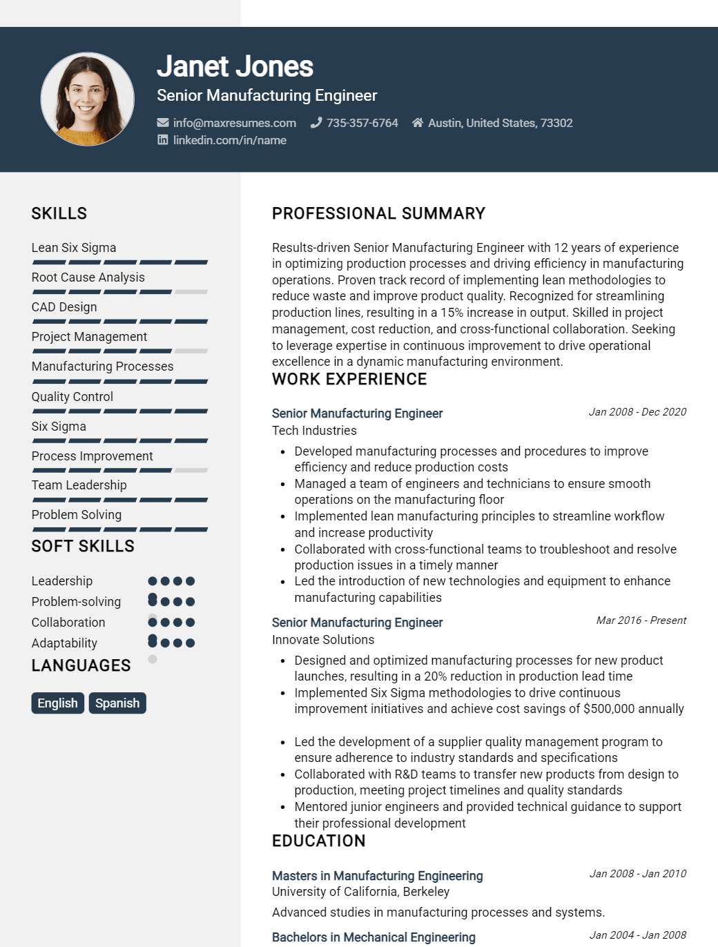 senior-manufacturing-engineer-resume-sample