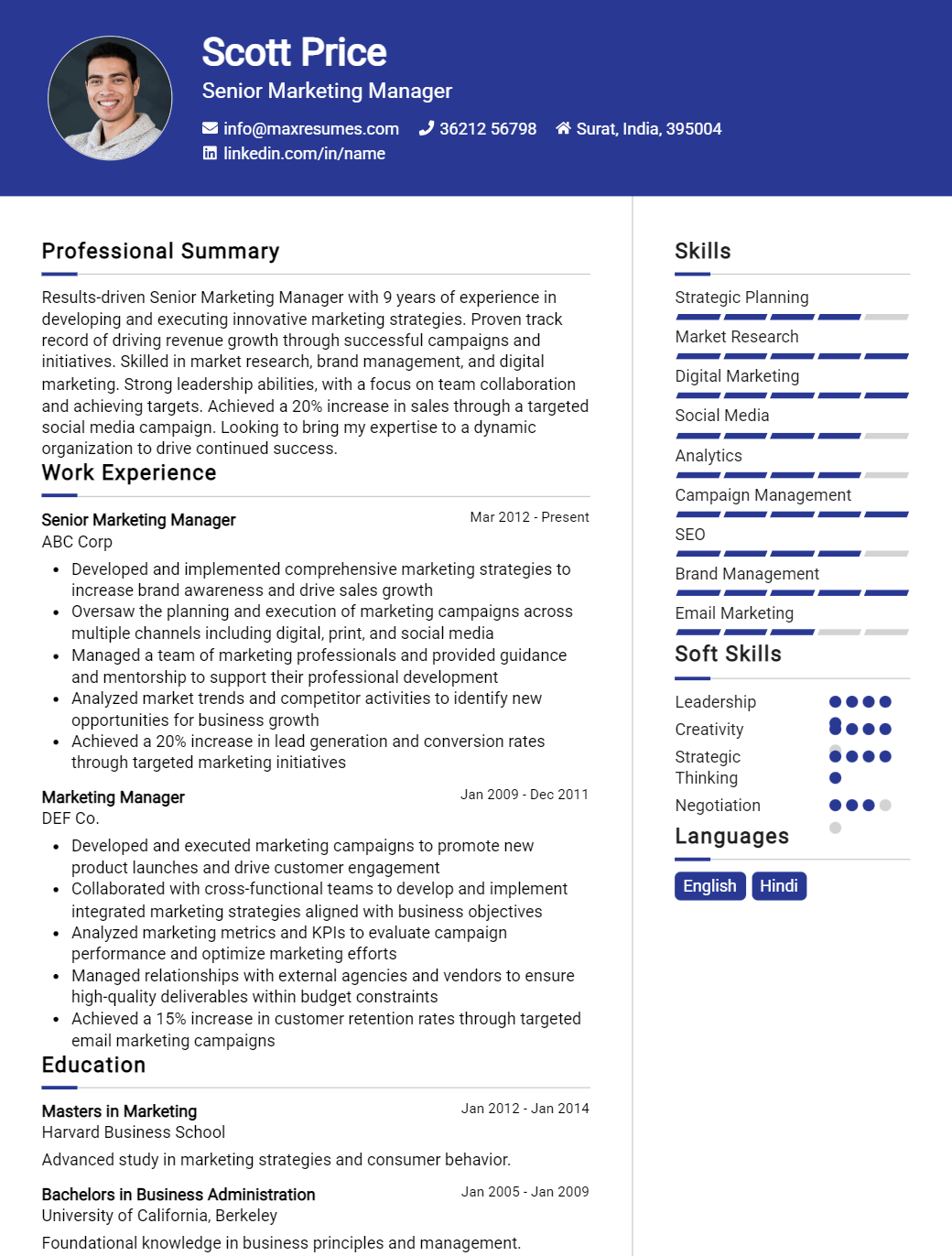 senior-marketing-manager-resume-sample