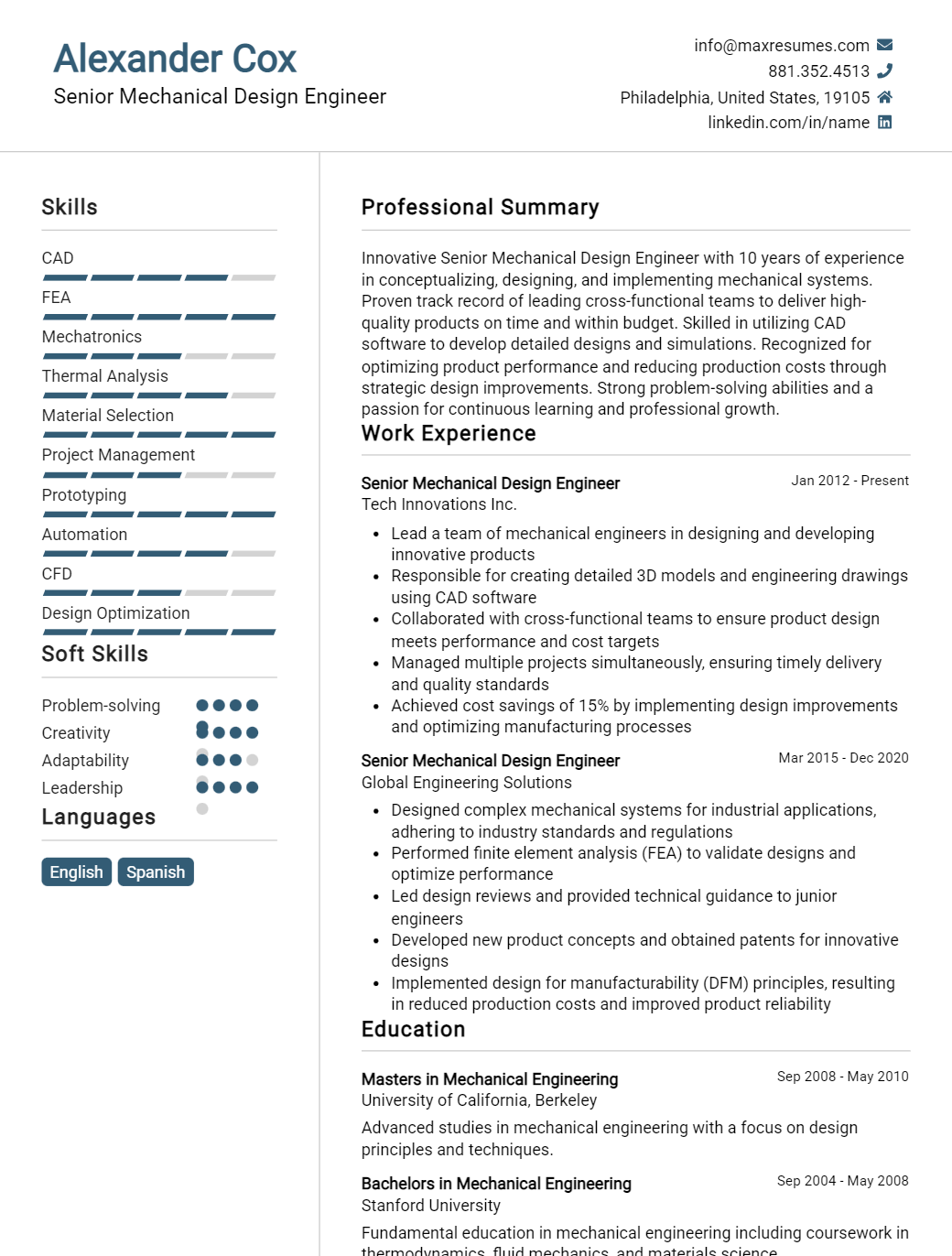 senior-mechanical-design-engineer-resume-sample