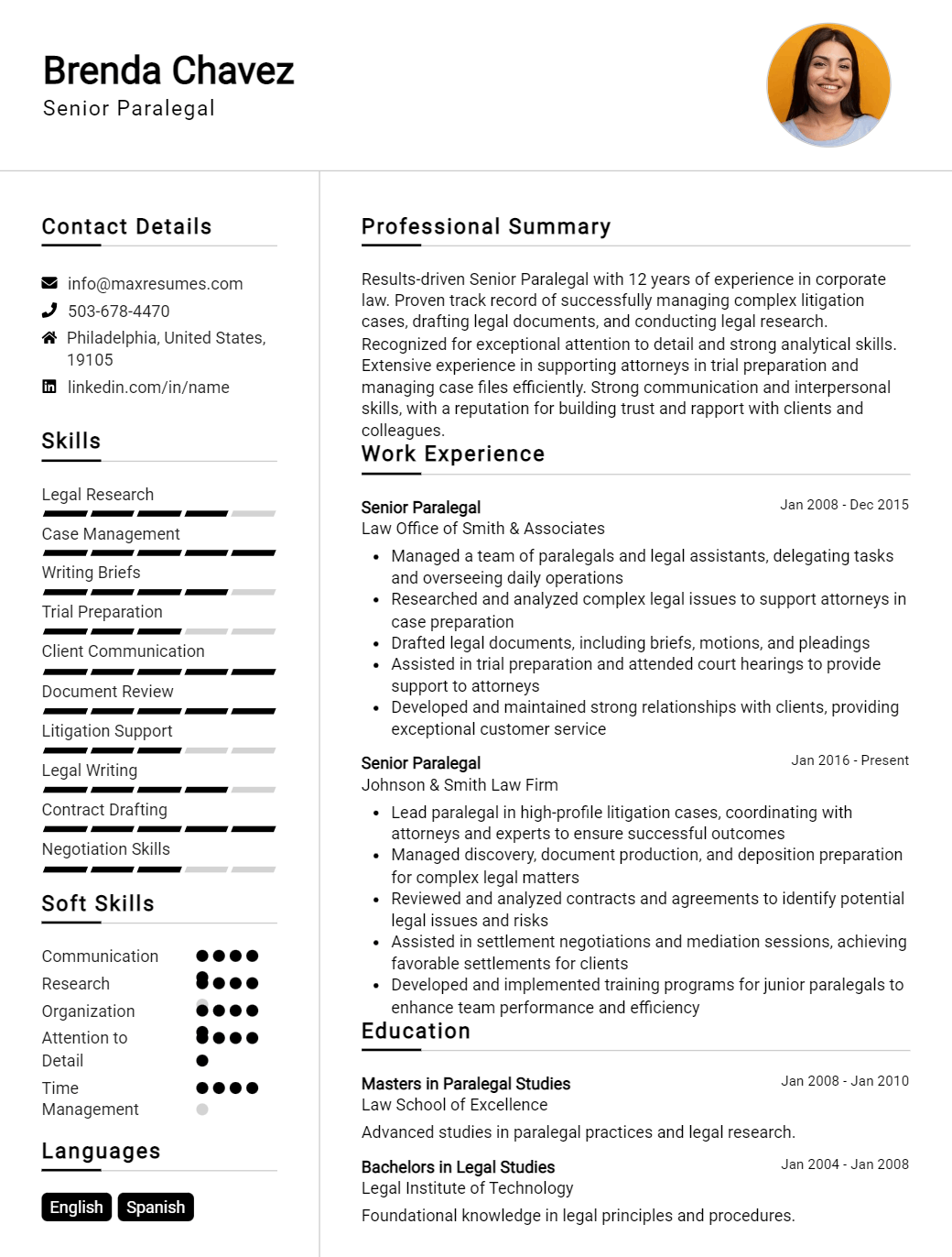senior-paralegal-resume-sample