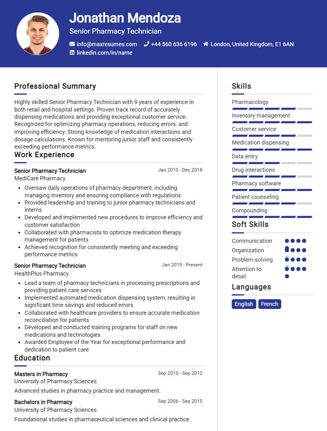 senior-pharmacy-technician-resume-sample