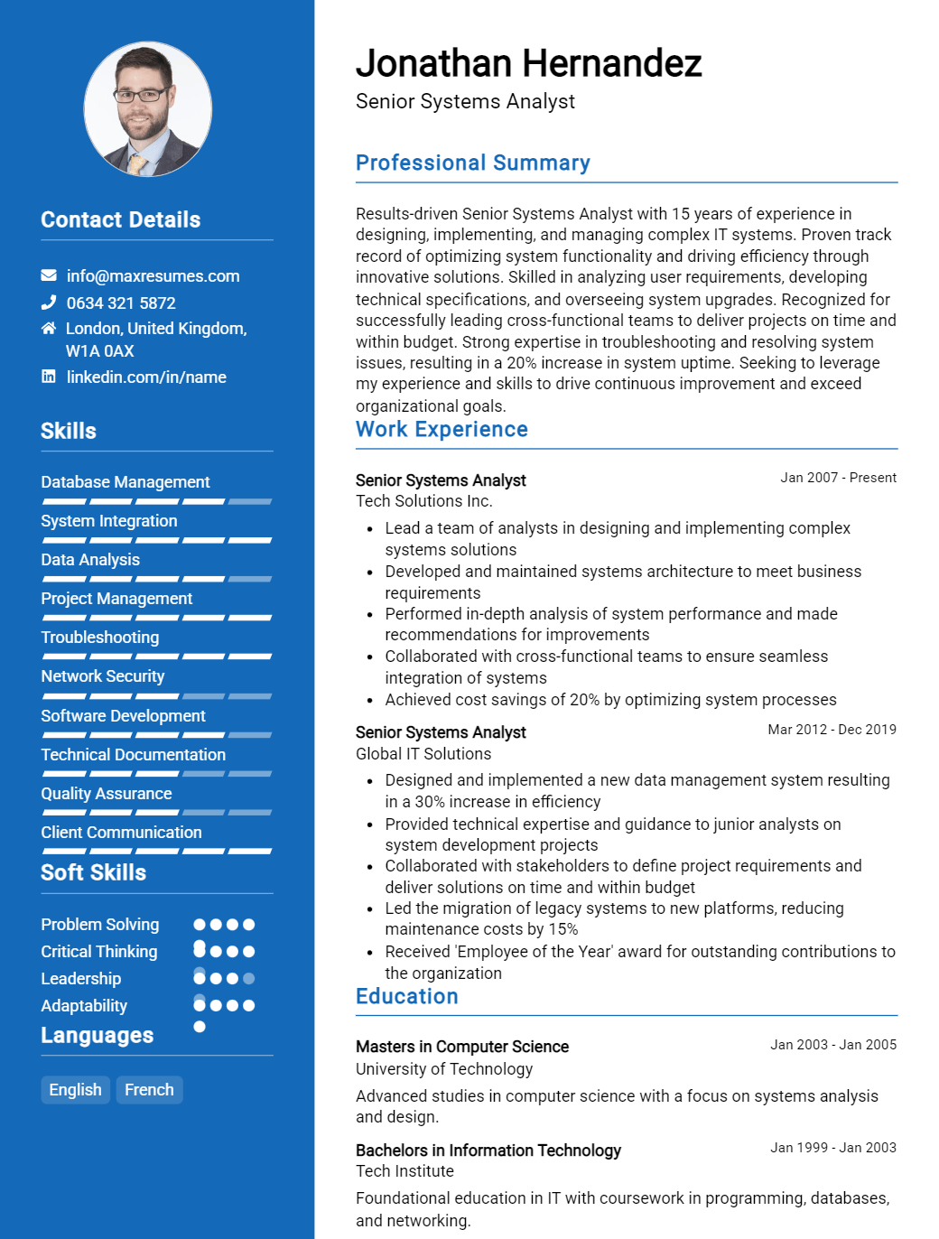 senior-systems-analyst-resume-sample