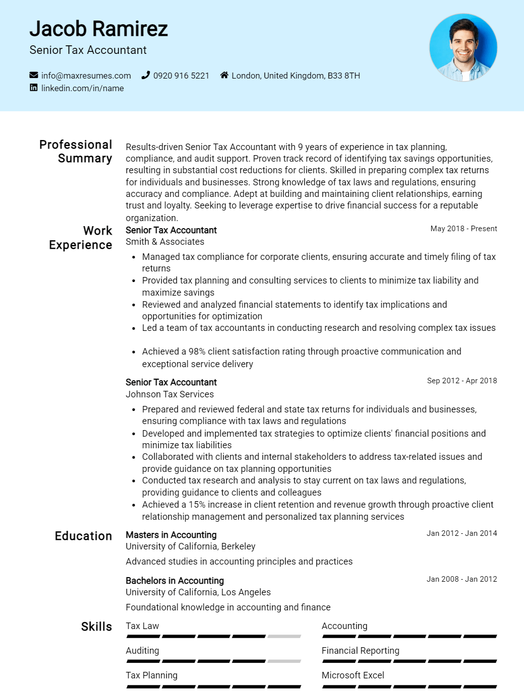 senior-tax-accountant-resume-sample