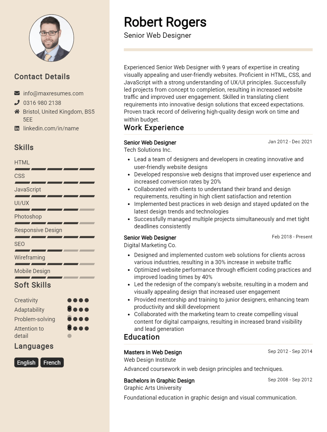 senior-web-designer-resume-sample