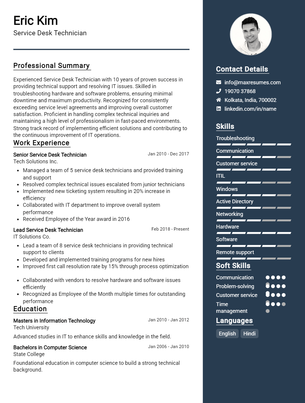 service-desk-technician-resume-sample