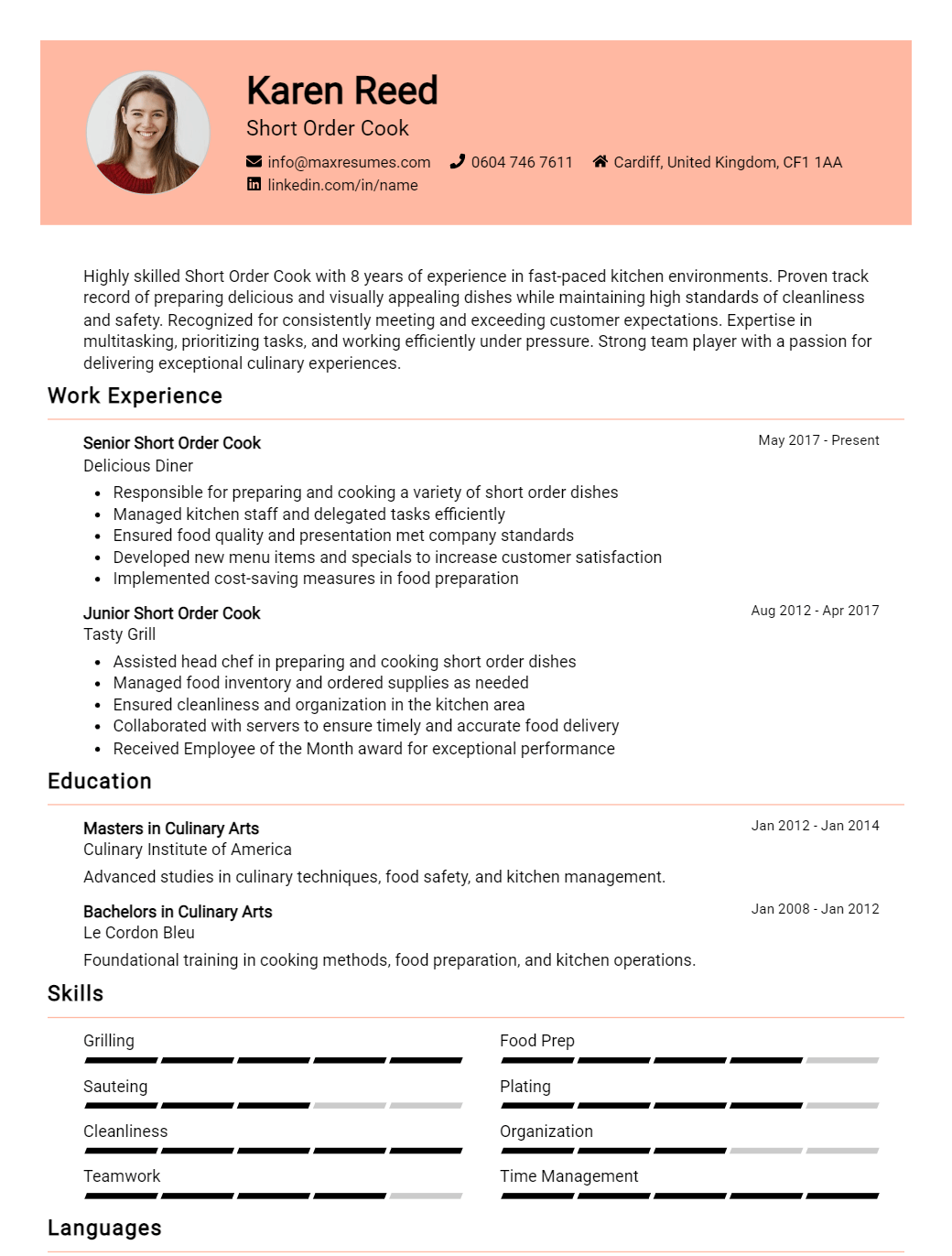 short-order-cook-resume-sample