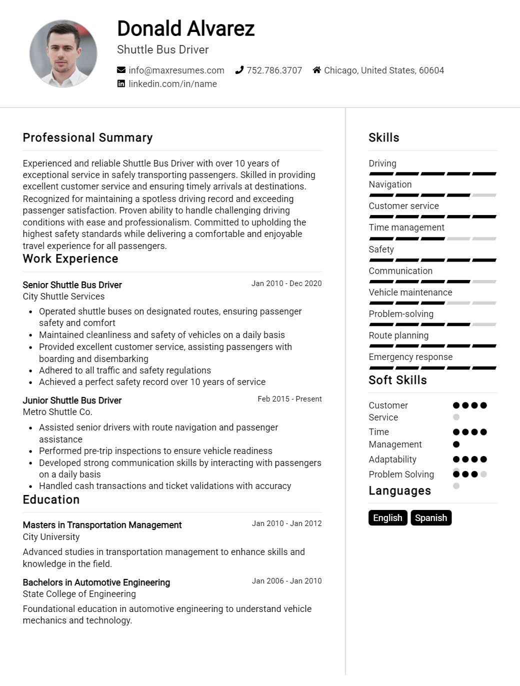 shuttle-bus-driver-resume-sample