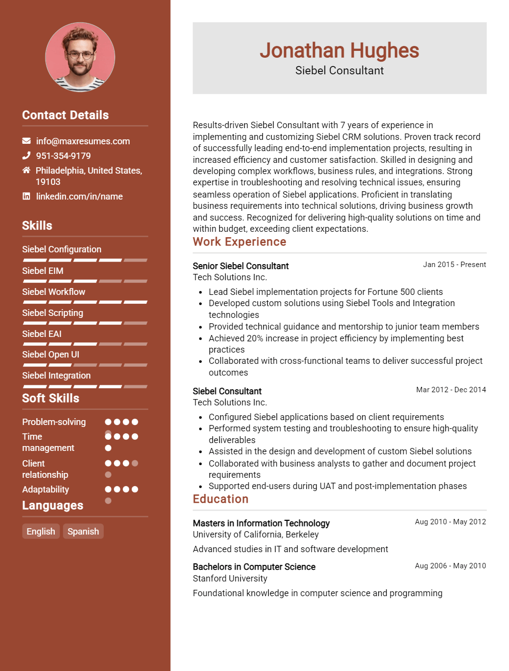 siebel-consultant-resume-sample
