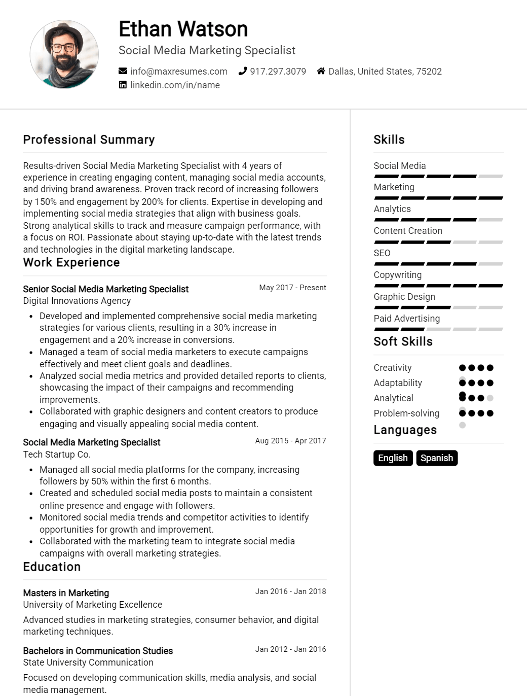social-media-marketing-specialist-resume-sample