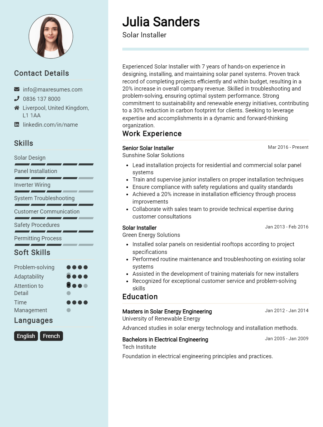 solar-installer-resume-sample