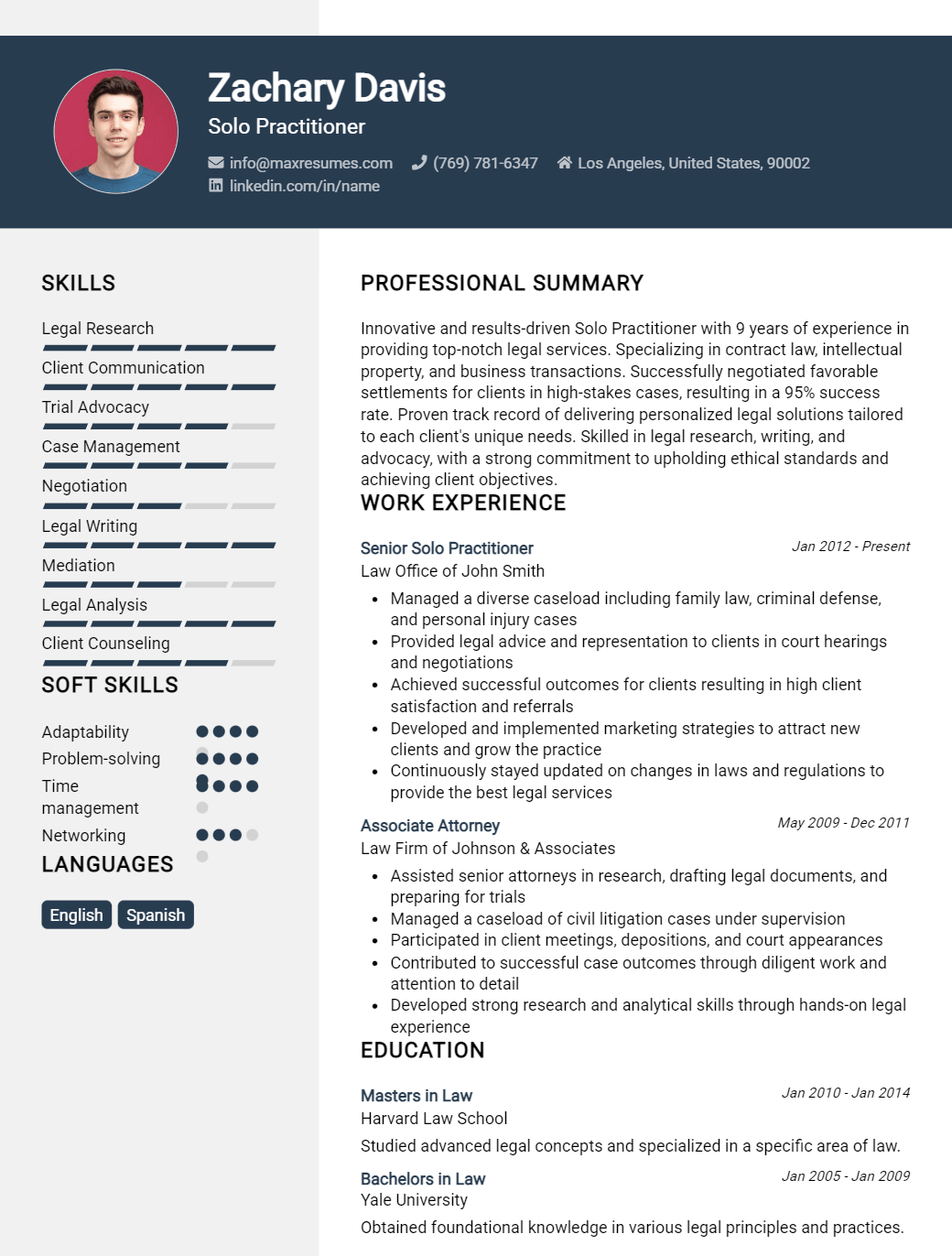 solo-practitioner-resume-sample