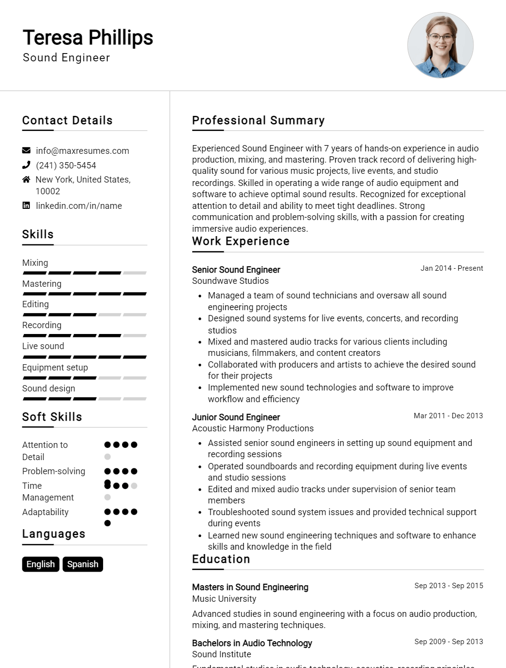 sound-engineer-resume-sample