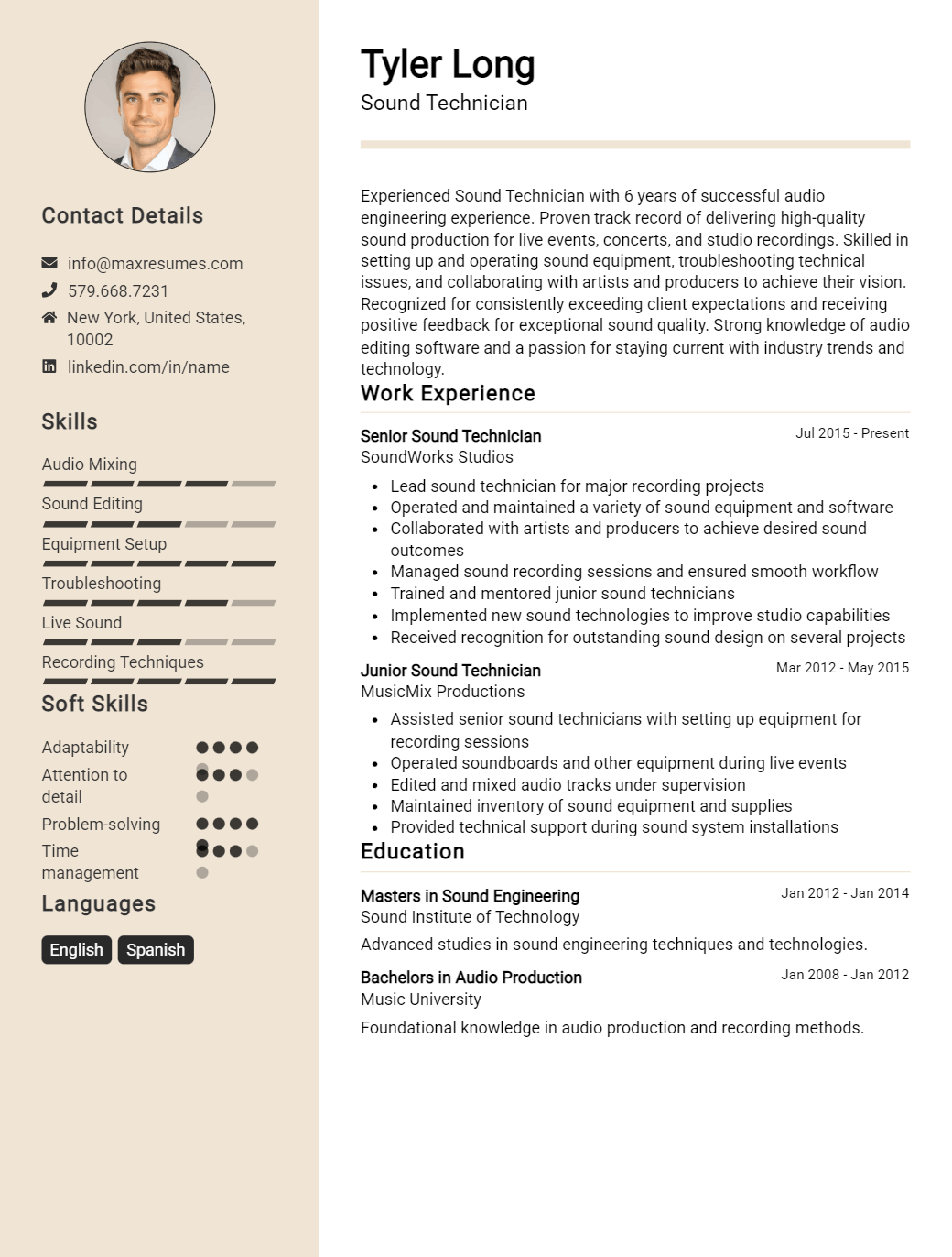 sound-technician-resume-sample