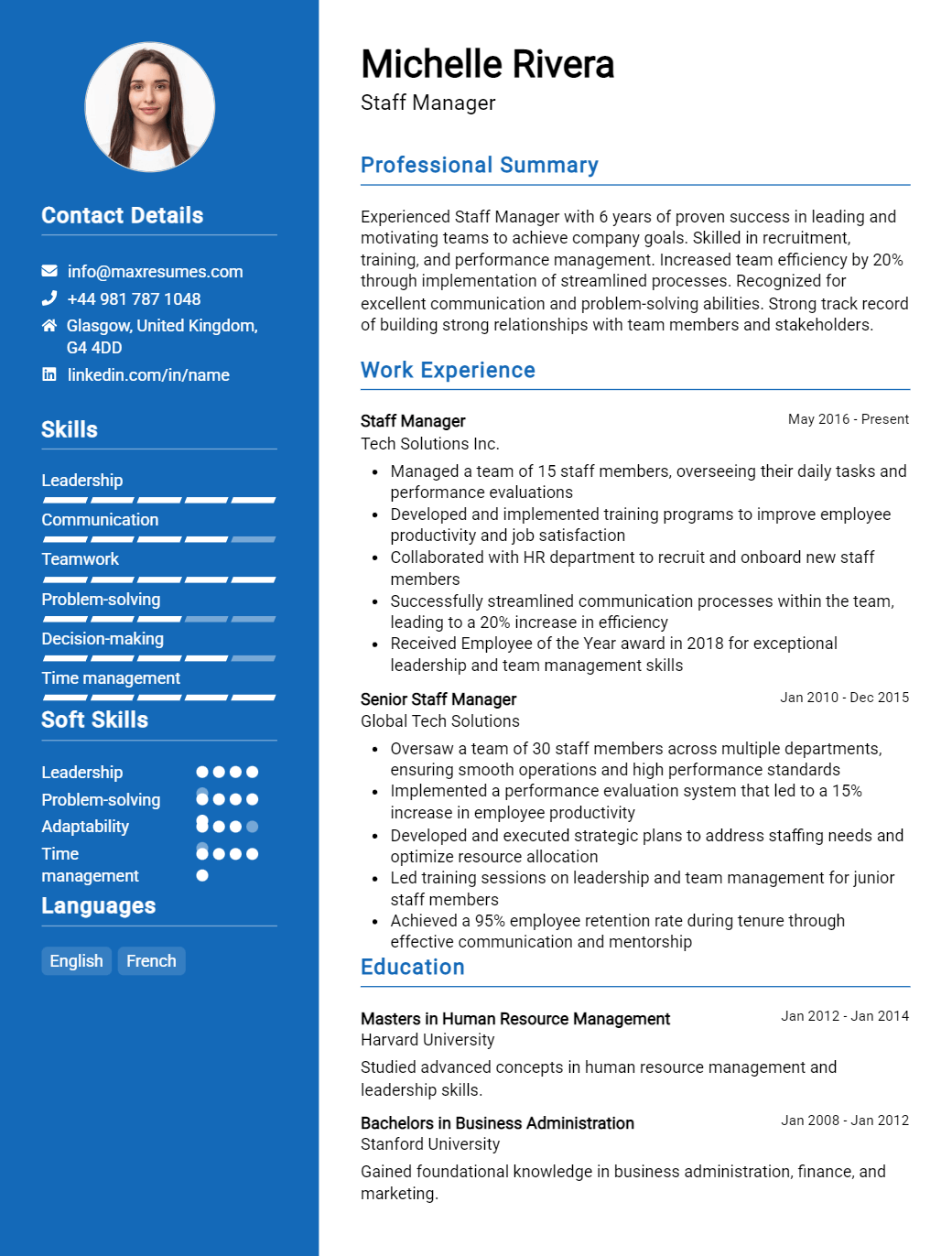 staff-manager-resume-sample