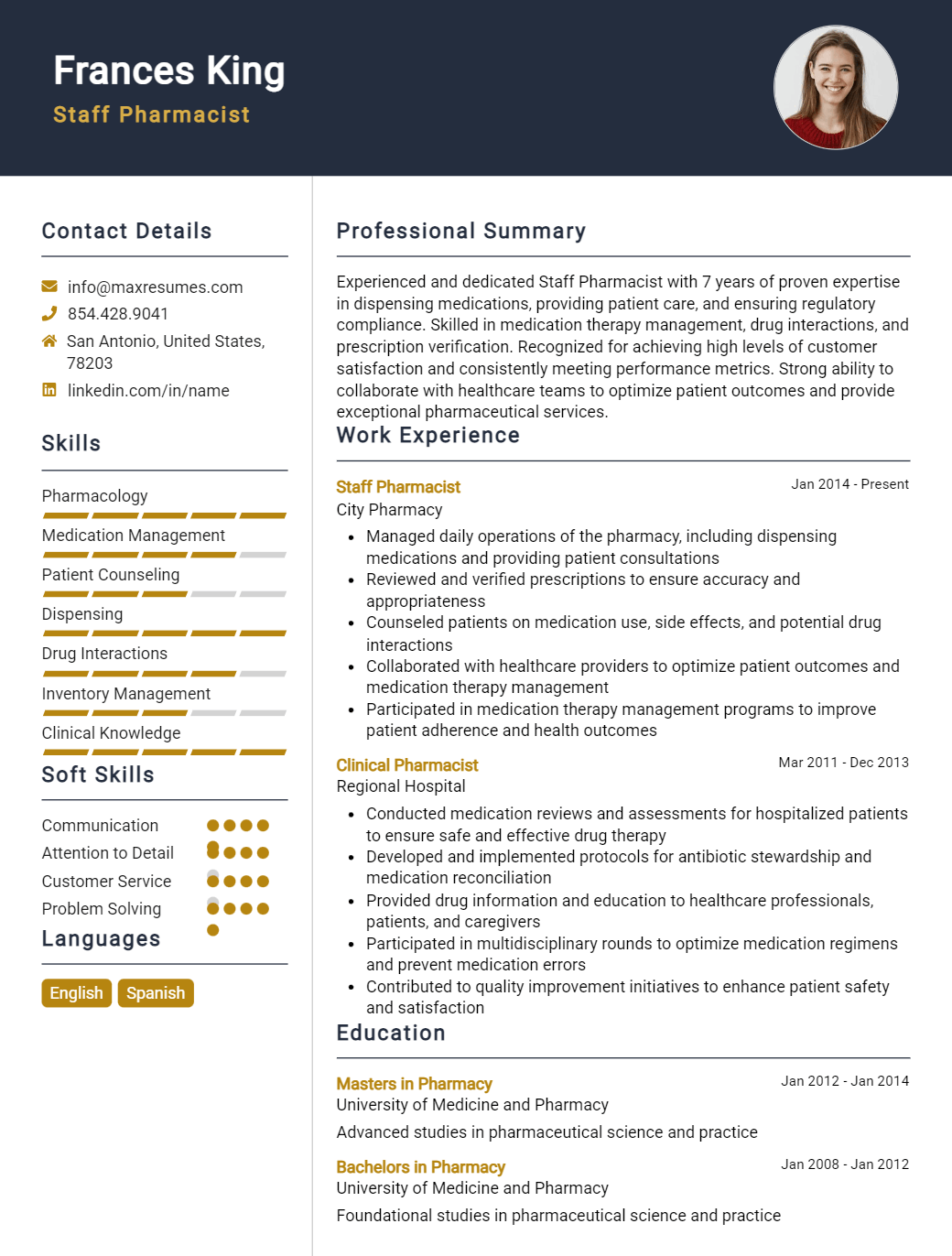 staff-pharmacist-resume-sample