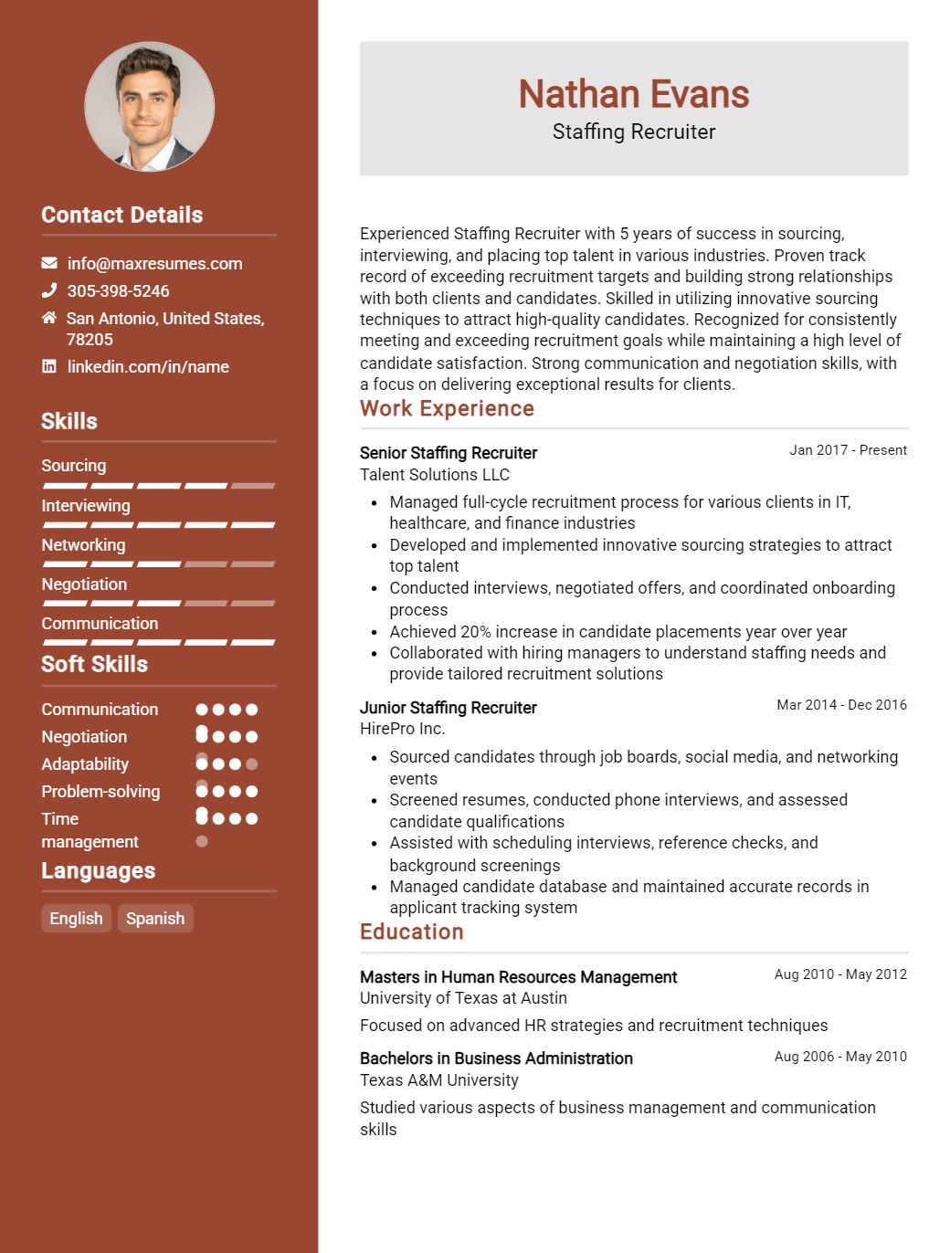 staffing-recruiter-resume-sample