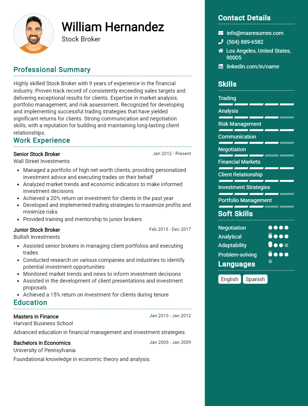 stock-broker-resume-sample