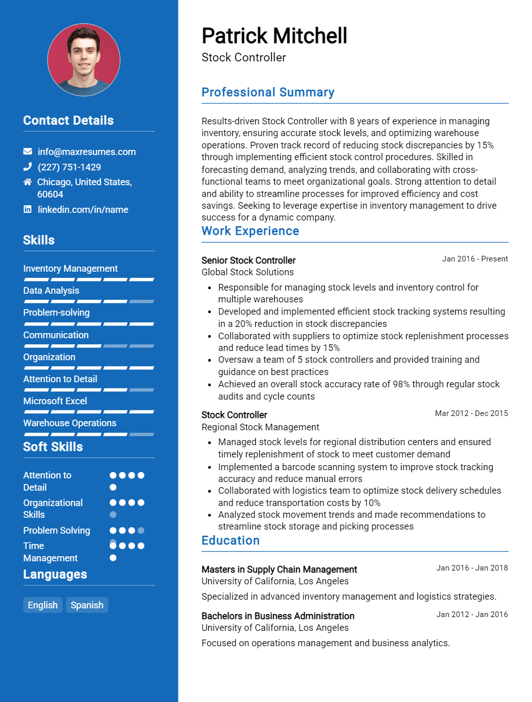 stock-controller-resume-sample